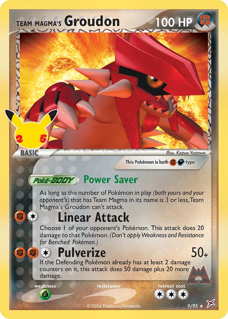 Pokémon-kaart Team Magma's Groudon 9/95 Holo Rare uit de set Celebrations Classic Collection Imagen principal del producto