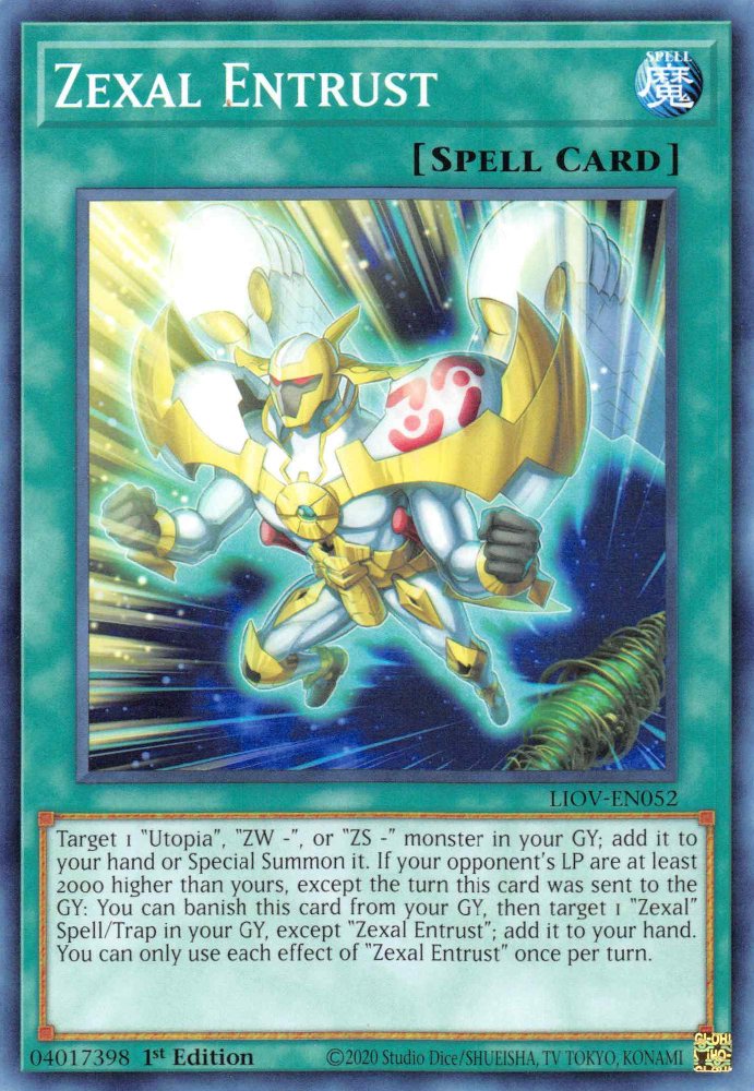 Yu-Gi-Oh!-kaart Zexal Entrust LIOV-EN052 Common uit Lightning Overdrive Image principale du produit