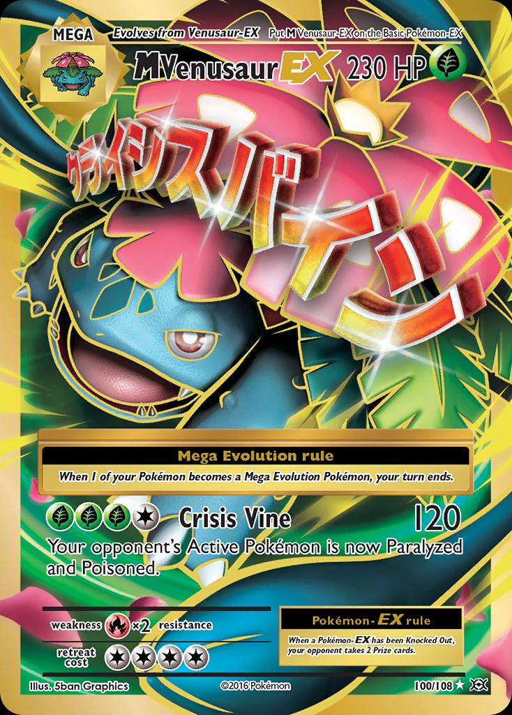Pokémon-kaart M Venusaur EX 100/108 Ultra Rare uit de set Evolutions