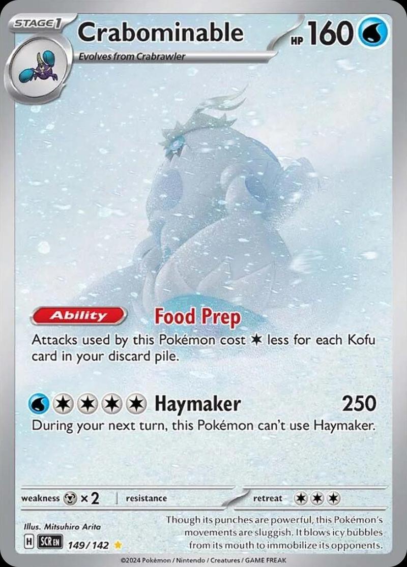Pokémon-kaart Crabominable 149/142 Illustration Rare uit de set Stellar Crown