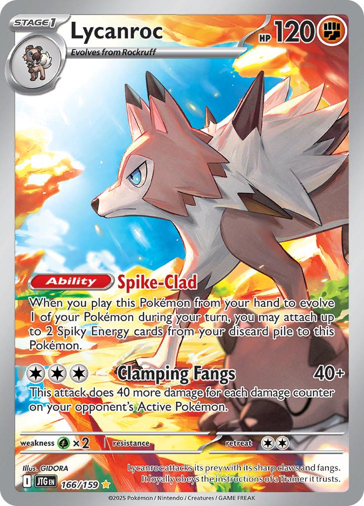 Pokémon-kaart Lycanroc 166/159 Illustration Rare uit de set Journey Together