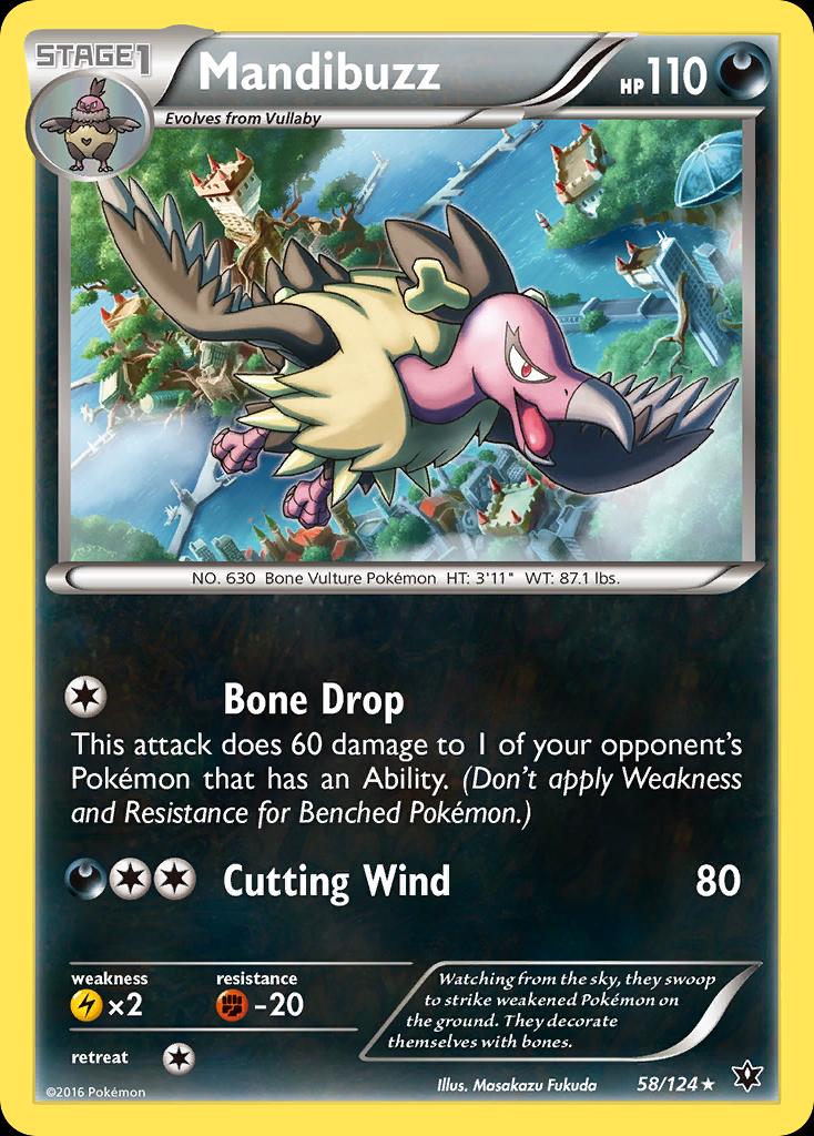 Pokémon-kaart Mandibuzz 58/124 Rare uit de set Fates Collide Hoofdafbeelding