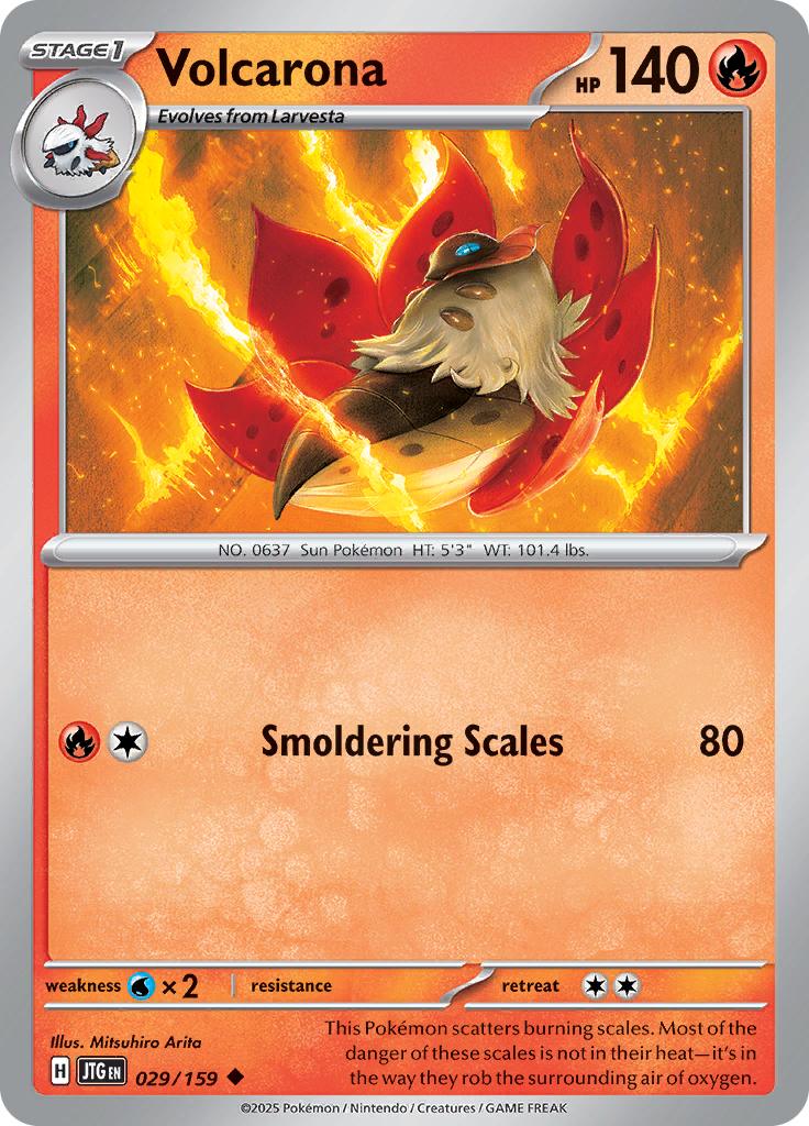 Pokémon-kaart Volcarona 029/159 Uncommon uit de set Journey Together Hoofdafbeelding
