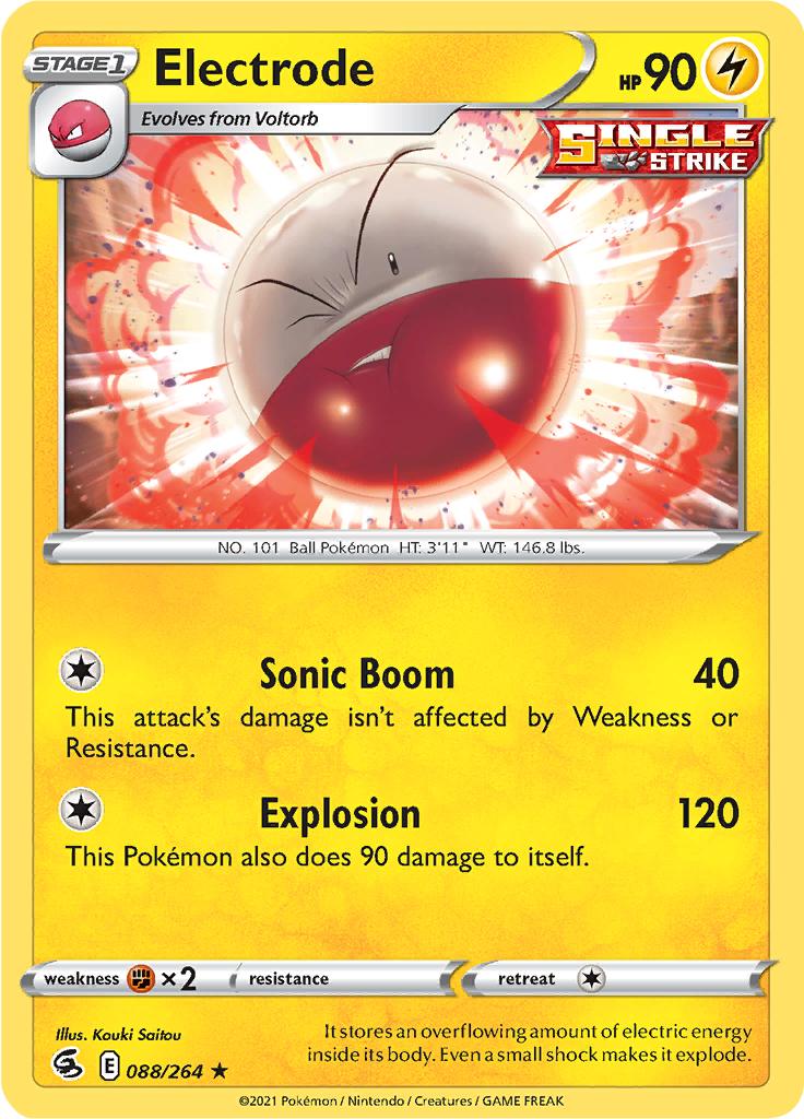 Pokémon-kaart Electrode 088/264 Rare uit de set Fusion Strike