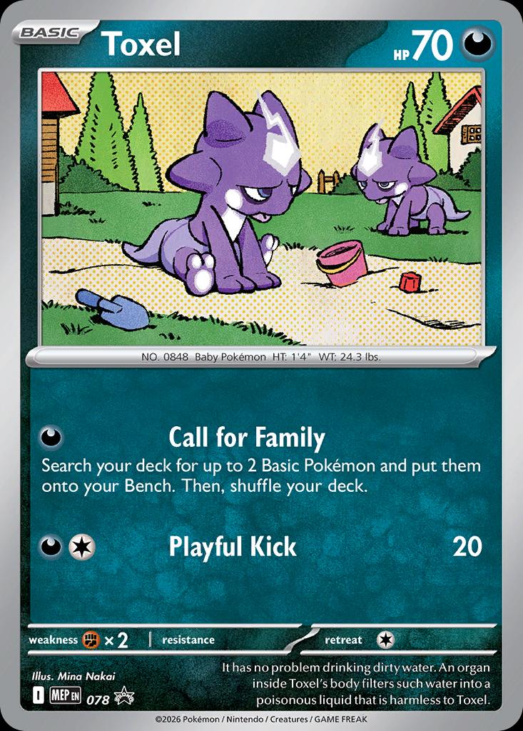 Pokémon-kaart Toxel 078 Promo uit de set MEP Black Star Promos Immagine principale del prodotto
