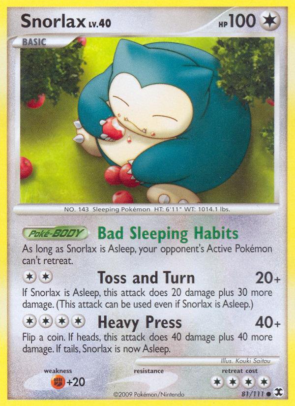 Pokémon-kaart Snorlax 81/111 Common uit de set Rising Rivals Hoofdafbeelding
