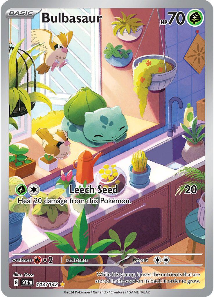 Pokémon-kaart Bulbasaur 143/142 Illustration Rare uit de set Stellar Crown Hauptbild