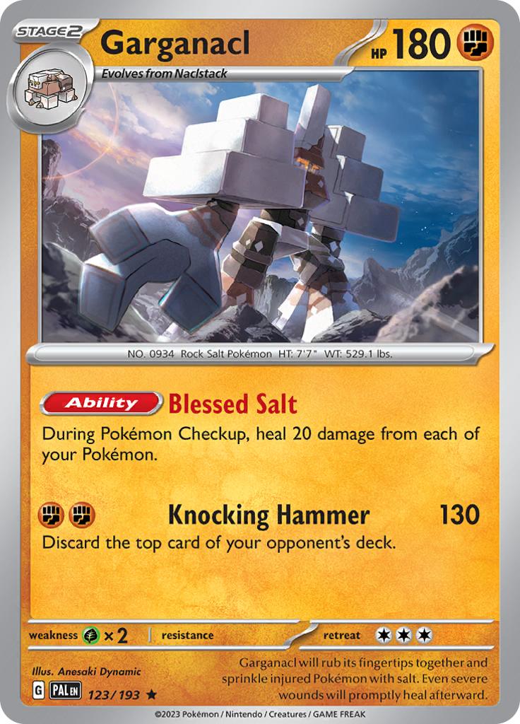 Pokémon-kaart Garganacl 123/193 Rare uit de set Paldea Evolved