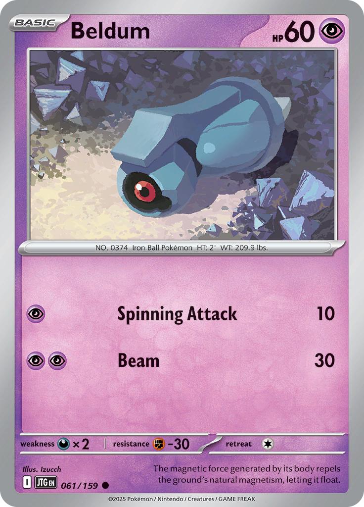 Pokémon-kaart Beldum 061/159 Common uit de set Journey Together Hoofdafbeelding