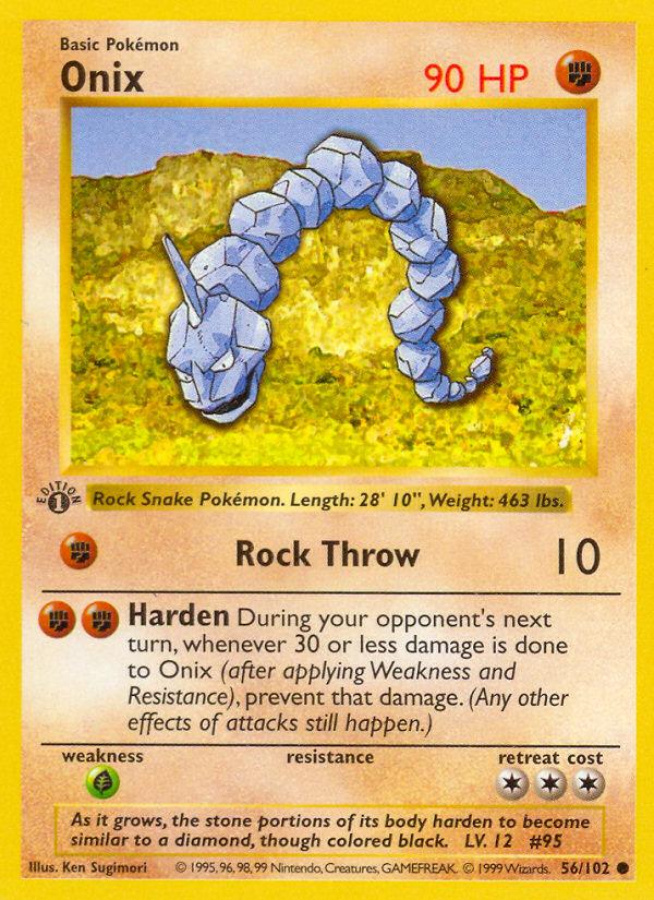 Pokémon-kaart Onix 56/102 Common uit de set Base Set