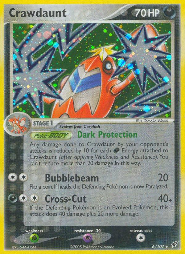 Pokémon-kaart Crawdaunt 6/107 Holo Rare uit de set EX Deoxys Image principale du produit