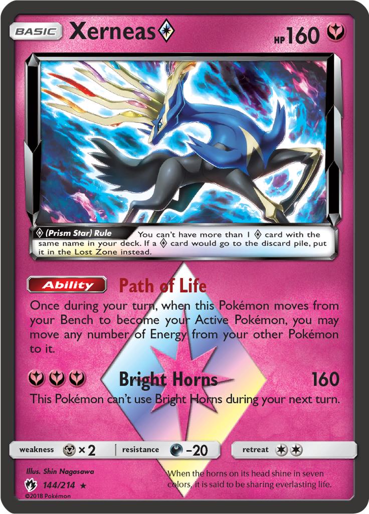 Pokémon-kaart Xerneas ◇ 144/214 Holo Rare uit de set Lost Thunder