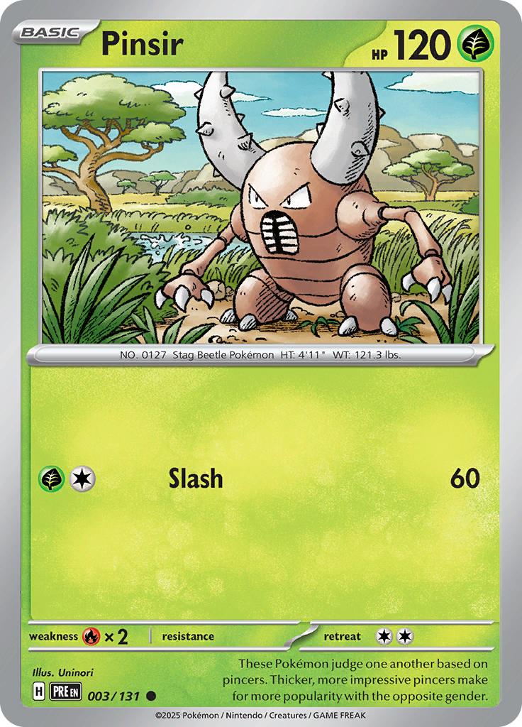 Pokémon-kaart Pinsir 003/131 Common uit de set Prismatic Evolutions