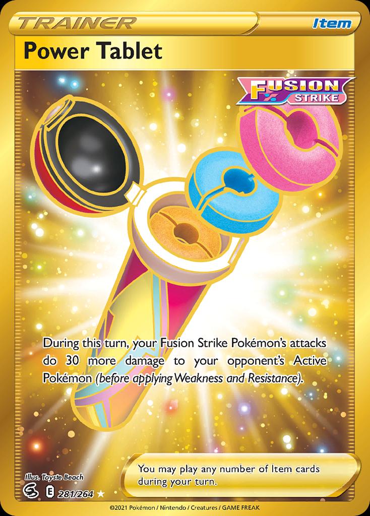 Pokémon-kaart Power Tablet 281/264 Secret Rare uit de set Fusion Strike