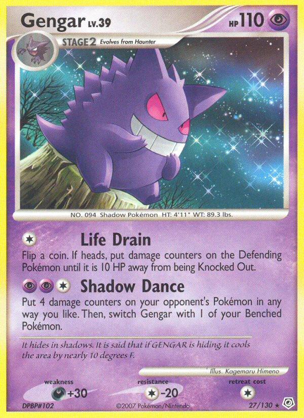 Pokémon-kaart Gengar Lv.39 27/130 Rare uit de set Diamond & Pearl