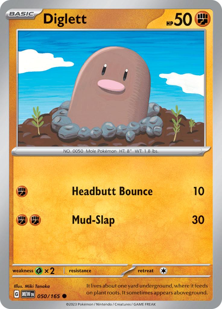Pokémon-kaart Diglett 050/165 Common uit de set 151 Imagen principal del producto