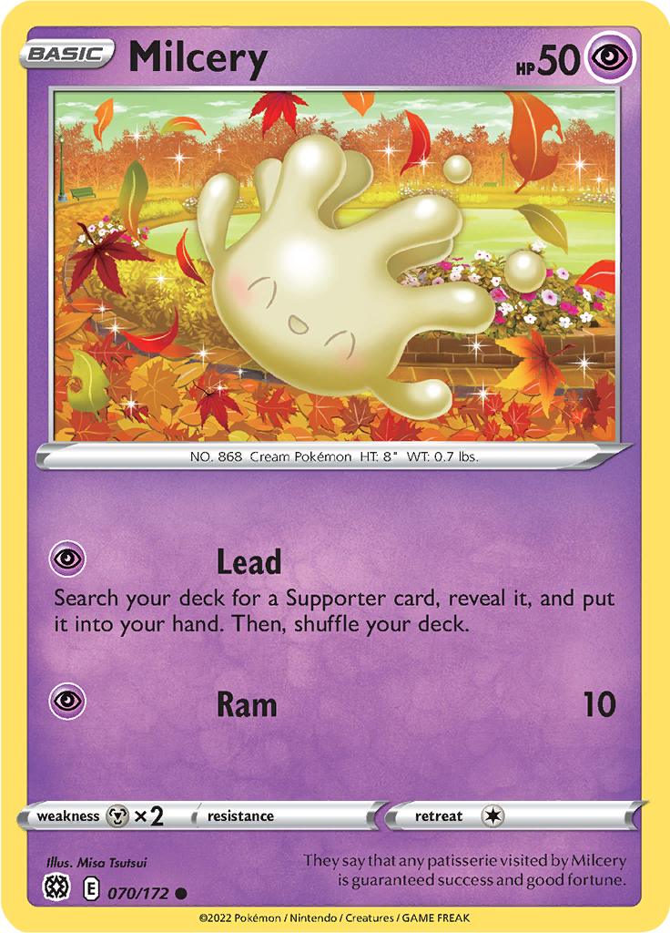 Pokémon-kaart Milcery 070/172 Common uit de set Brilliant Stars