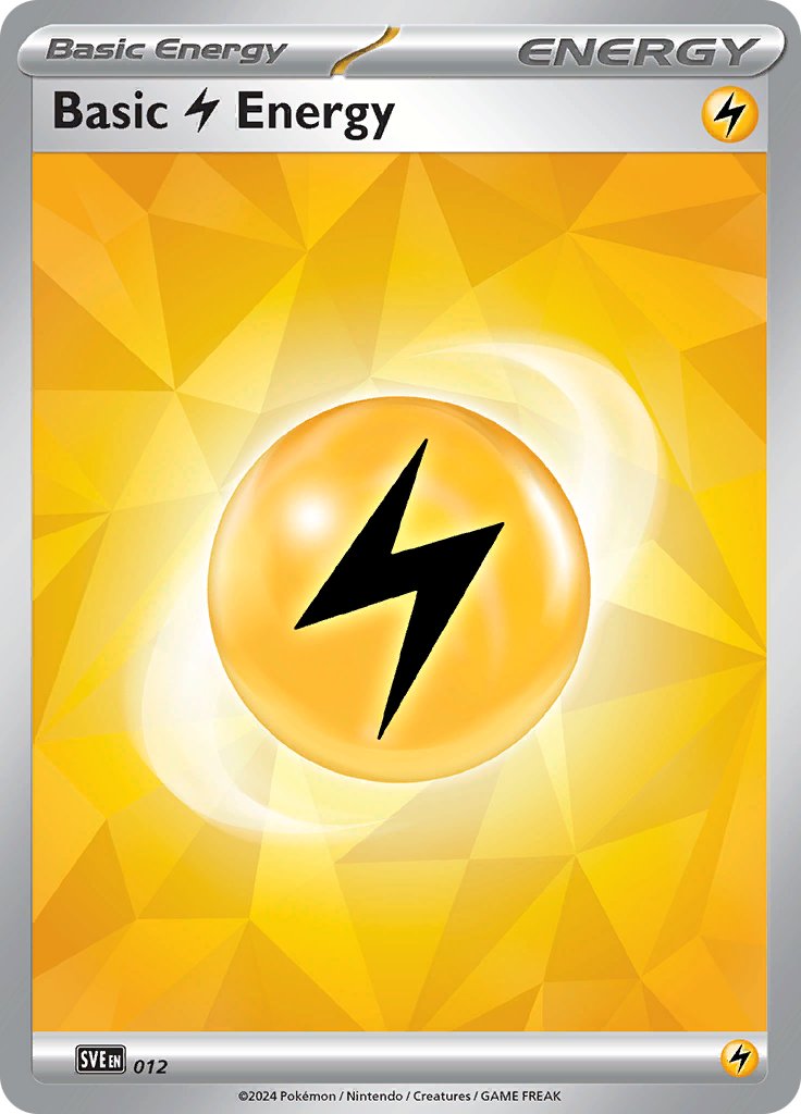 Pokémon-kaart Basic Lightning Energy 012 Common uit de set Scarlet & Violet Energies Imagen principal del producto