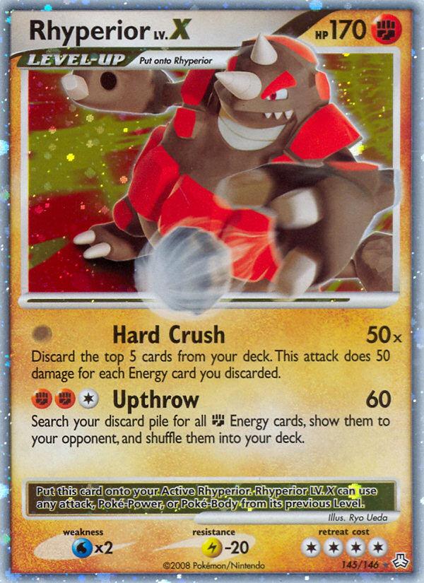 Pokémon-kaart Rhyperior LV.X 145/146 Ultra Rare uit de set Legends Awakened Hoofdafbeelding