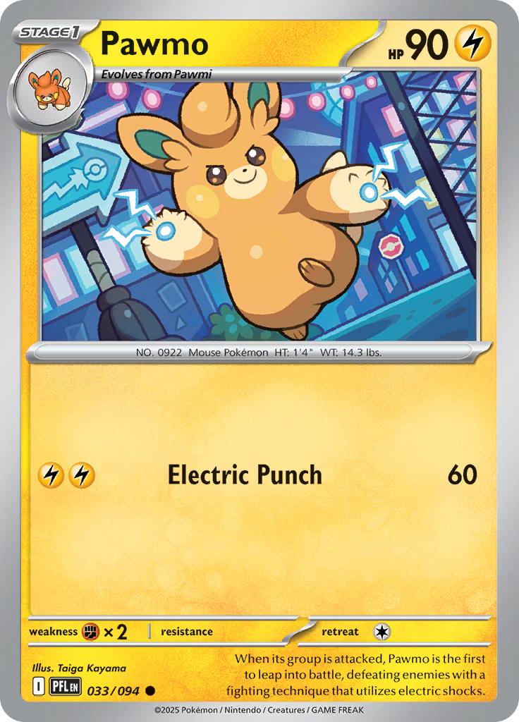 Pokémon-kaart Pawmo 033/094 Common uit de set Phantasmal Flames Main image