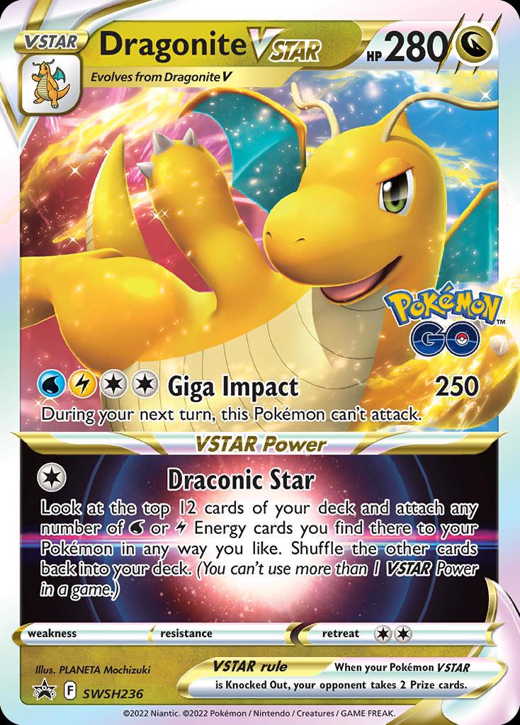 Pokémon-kaart Dragonite VSTAR SWSH236 Promo uit de reeks SWSH Black Star Promos