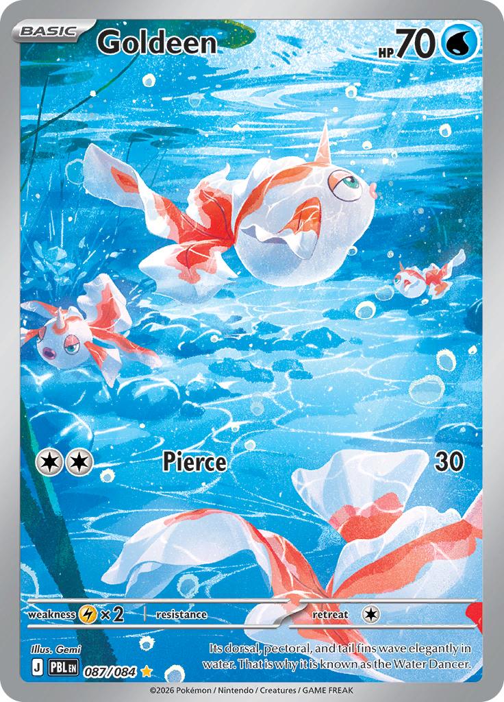 Pokémon-kaart Goldeen 087/084 Illustration Rare uit de set Pitch Black