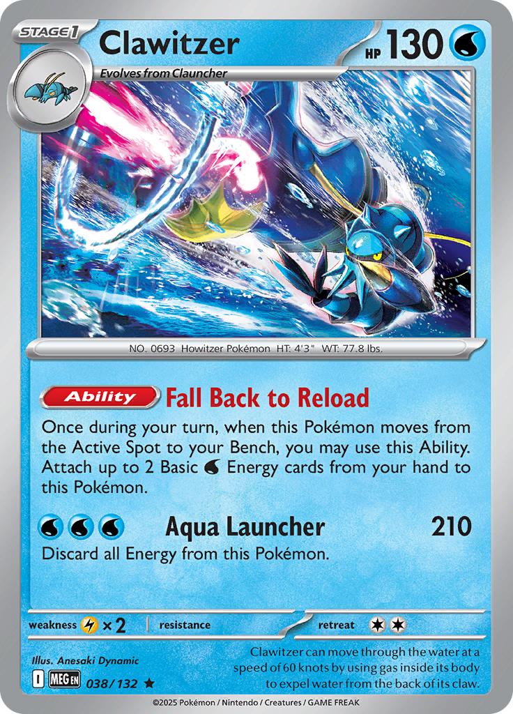 Pokémon-kaart Clawitzer 038/132 Rare uit de set Mega Evolution Image principale du produit