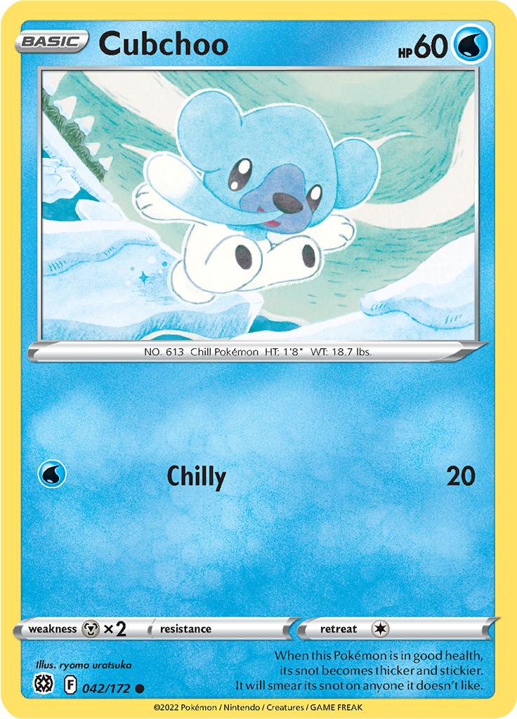 Pokémon-kaart Cubchoo 042/172 Common uit de set Brilliant Stars Image principale du produit