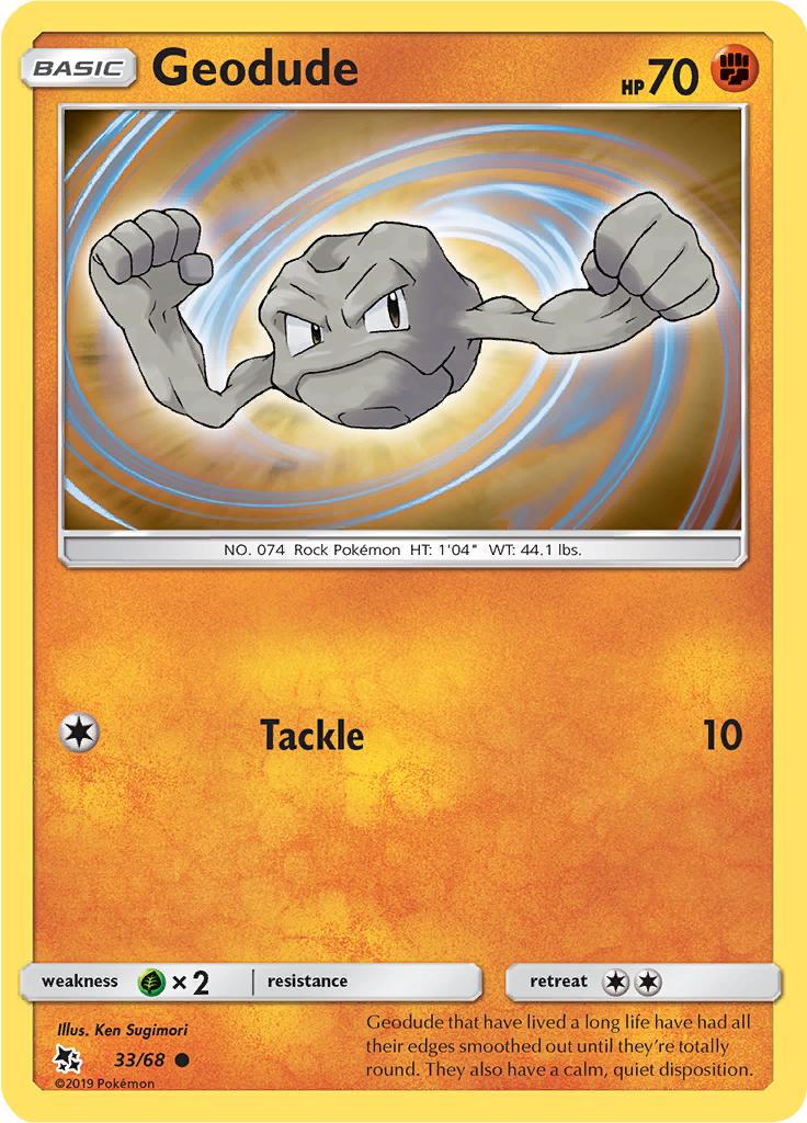 Pokémon-kaart Geodude 33/68 Common uit de set Hidden Fates Hoofdafbeelding