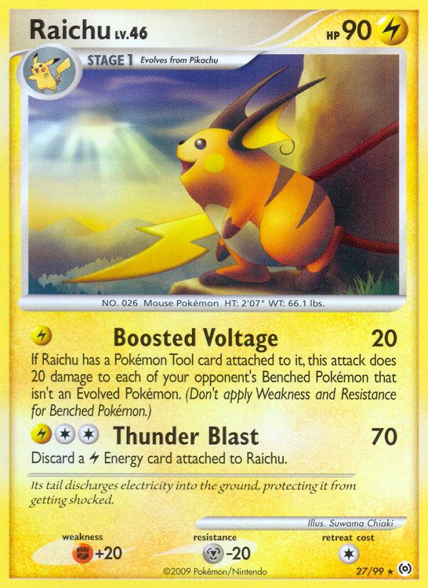 Pokémon-kaart Raichu Lv.46 27/99 Rare uit de set Arceus Hoofdafbeelding