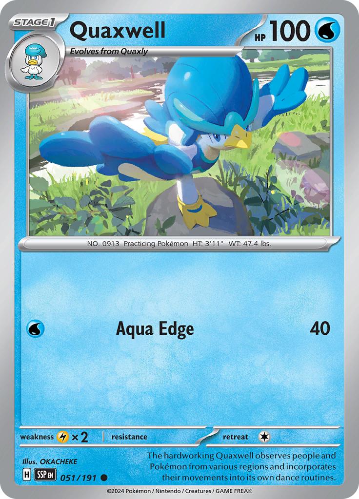 Pokémon-kaart Quaxwell 051/191 Common uit de set Surging Sparks