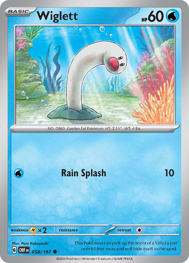 Pokémon-kaart Wiglett 058/197 Common uit de set Obsidian Flames