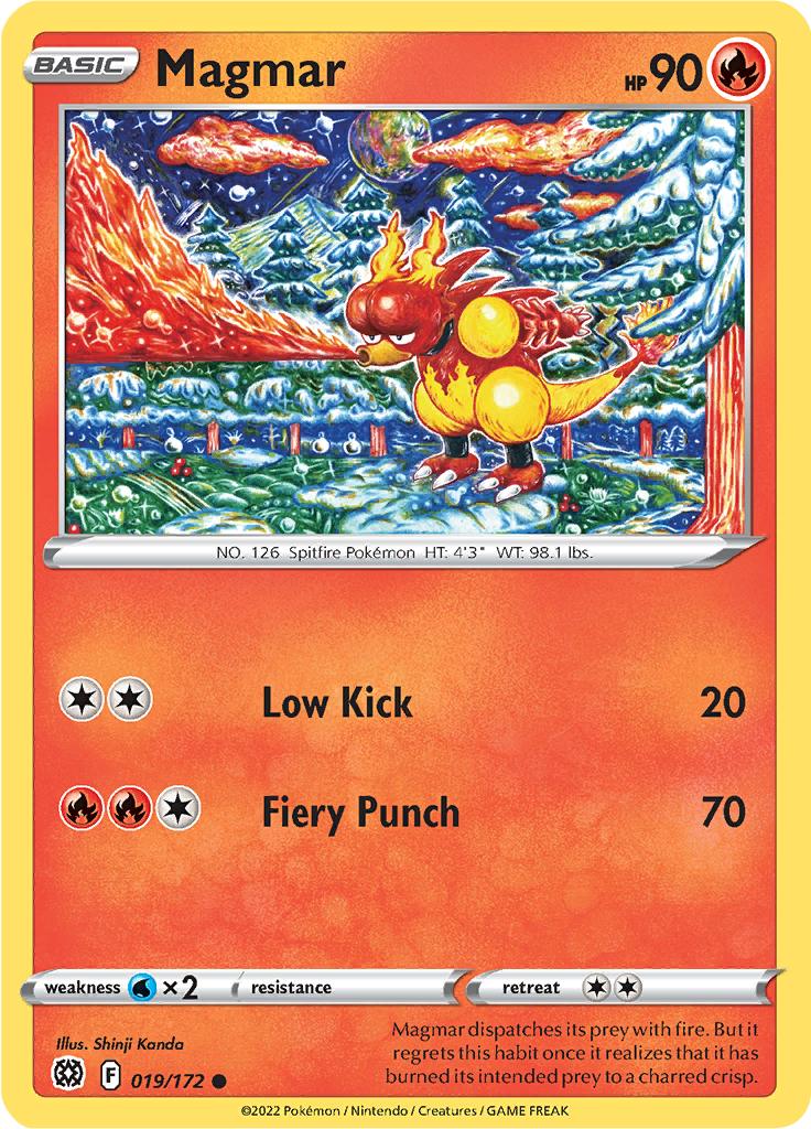 Pokémon-kaart Magmar 019/172 Common uit de set Brilliant Stars