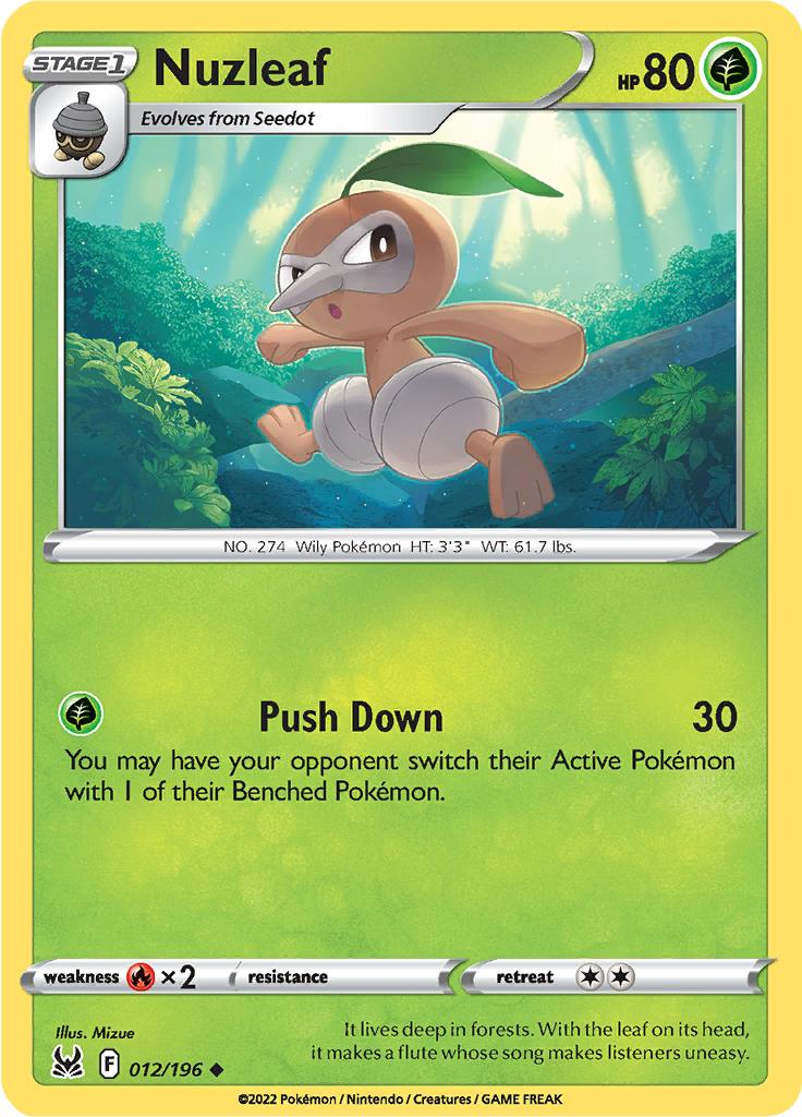 Pokémon-kaart Nuzleaf 012/196 Uncommon uit de set Lost Origin