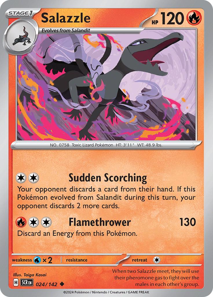Pokémon-kaart Salazzle 024/142 Uncommon uit de set Stellar Crown