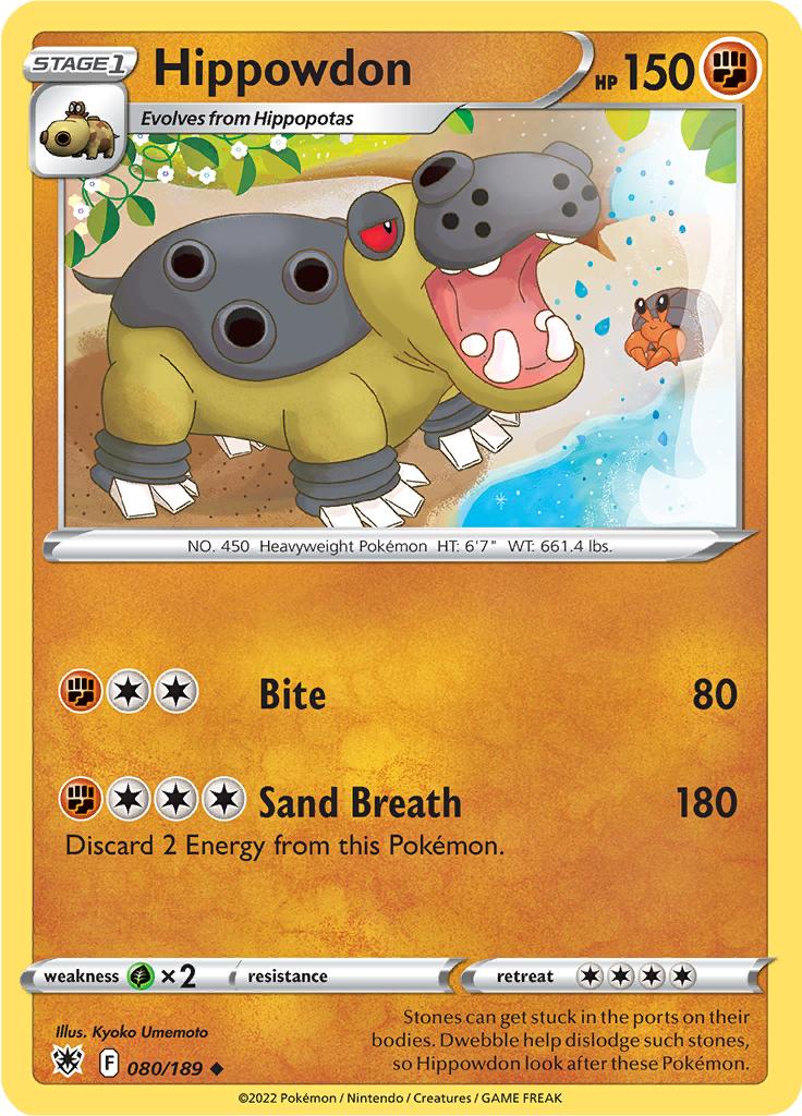 Pokémon-kaart Hippowdon 080/189 Uncommon uit de set Astral Radiance Hoofdafbeelding