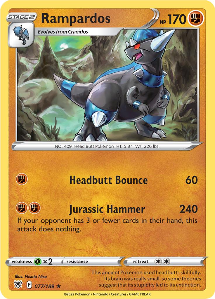 Pokémon-kaart Rampardos 077/189 Holo Rare uit de set Astral Radiance
