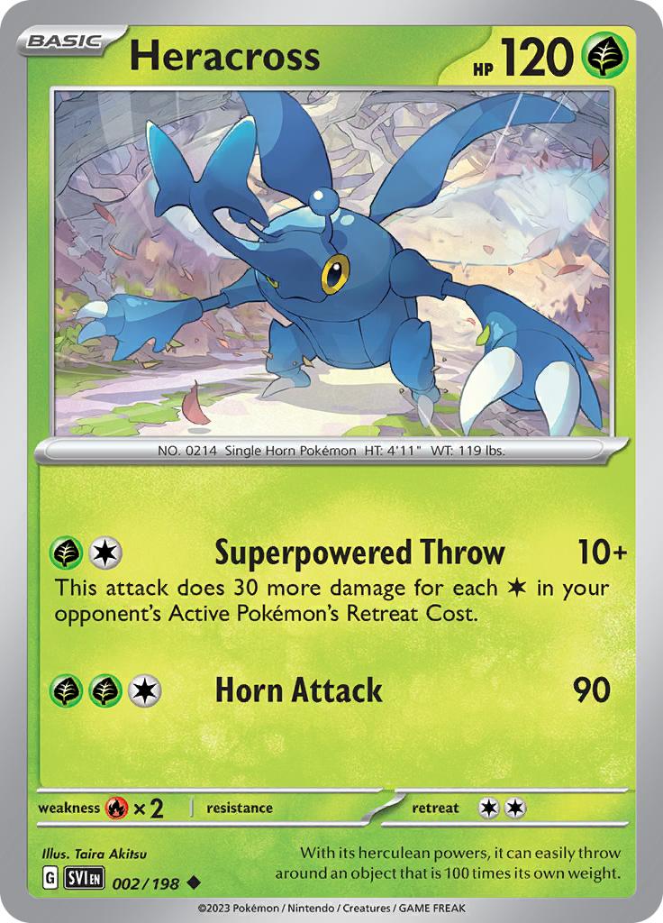 Pokémon-kaart Heracross 002/198 Uncommon uit de set Scarlet & Violet