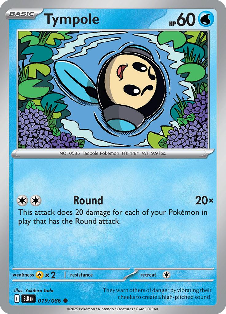 Pokémon-kaart Tympole 019/086 Common uit de set Black Bolt Hauptbild