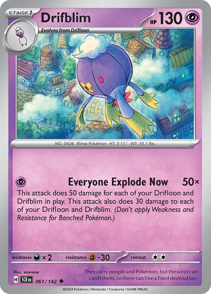 Pokémon-kaart Drifblim 61/142 Uncommon uit de set Stellar Crown