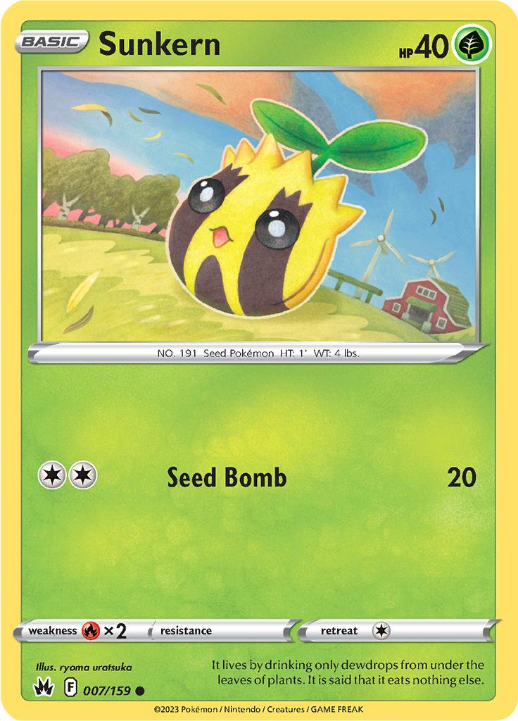 Pokémon-kaart Sunkern 007/159 Common uit de set Crown Zenith