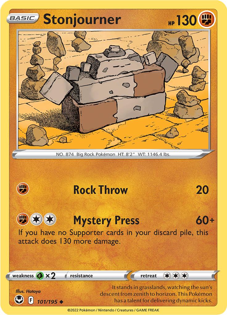 Pokémon-kaart Stonjourner 101/195 Uncommon uit de set Silver Tempest