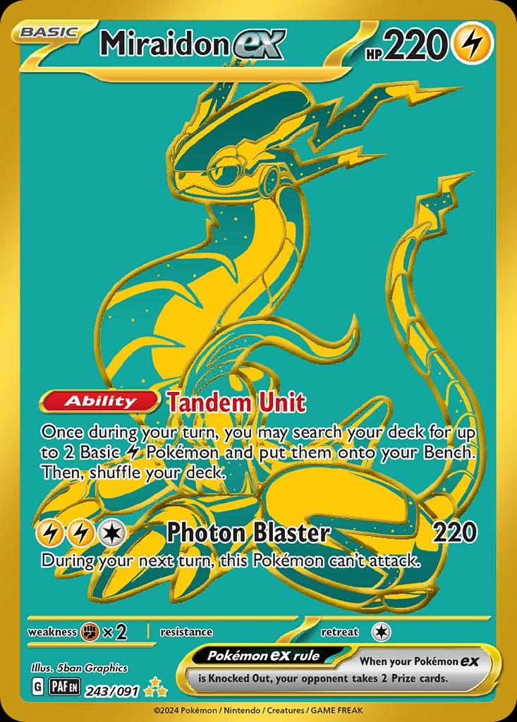 Pokémon-kaart Miraidon ex 243/91 Secret Rare uit de set Paldean Fates Hauptbild