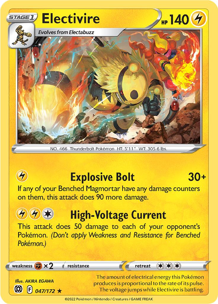 Pokémon-kaart Electivire 047/172 Rare uit de set Brilliant Stars
