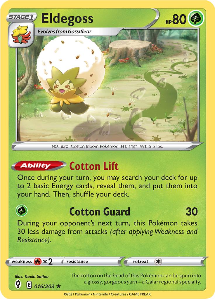 Pokémon-kaart Eldegoss 016/203 Holo Rare uit de set Evolving Skies Main image