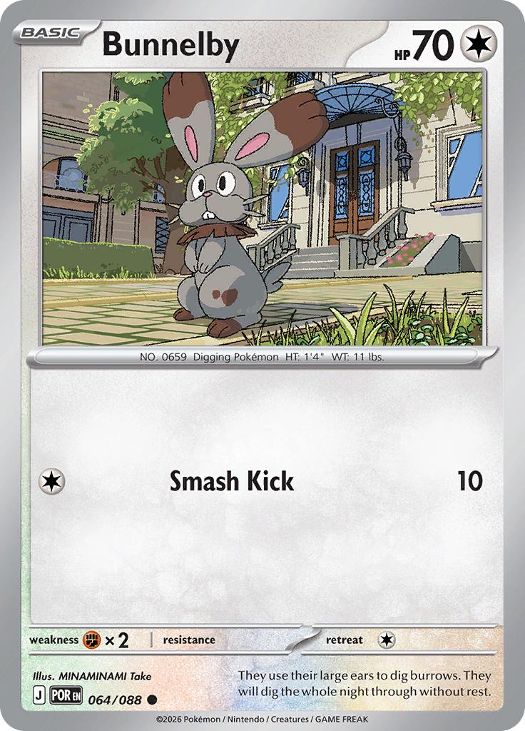 Pokémon-kaart Bunnelby 064/088 Common uit de set Perfect Order