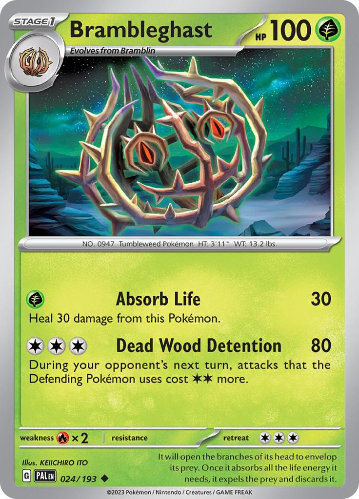 Pokémon-kaart Brambleghast 024/193 Uncommon uit de set Paldea Evolved Imagen principal del producto