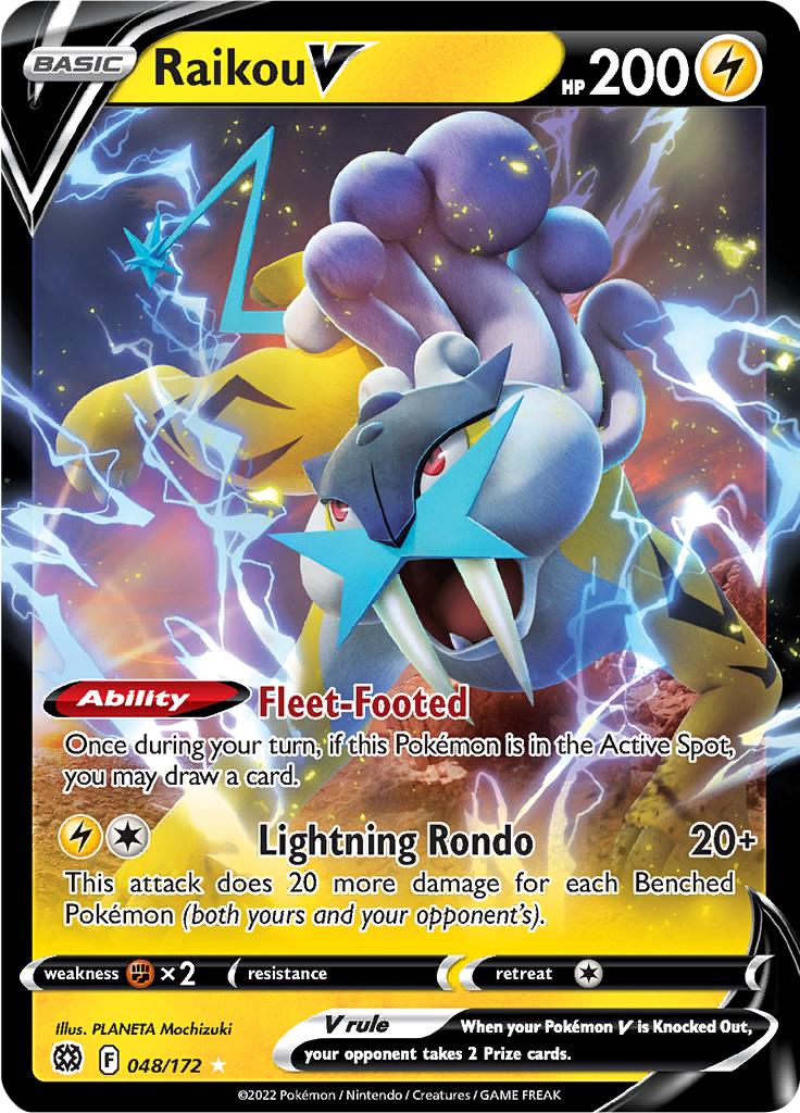 Pokémon-kaart Raikou V 048/172 Ultra Rare uit de set Brilliant Stars Imagen principal del producto