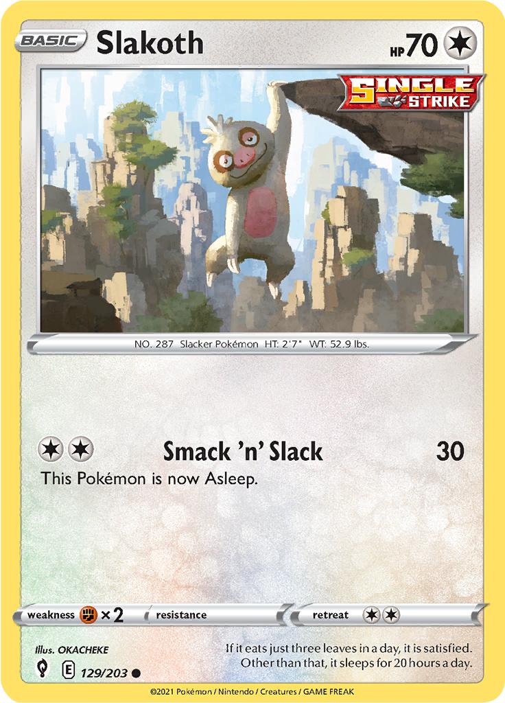 Pokémon-kaart Slakoth 129/203 Common uit de set Evolving Skies