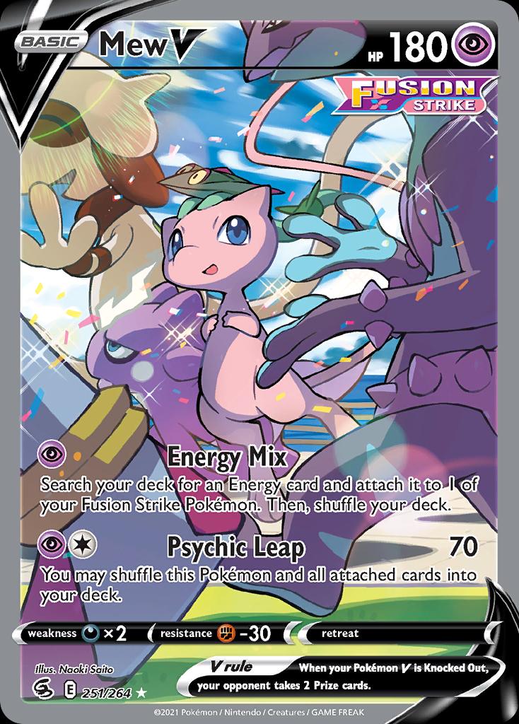 Pokémon-kaart Mew V 251/264 Ultra Rare uit de set Fusion Strike Imagen principal del producto